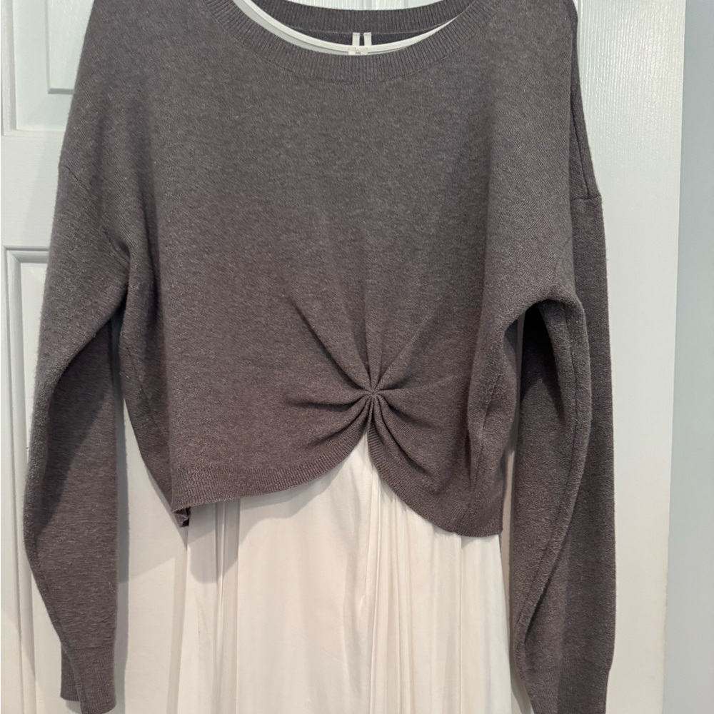 Anthropologie Knit sweater over a dress